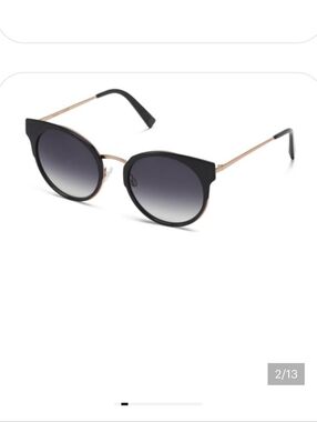 Warby Parker Cleo Black Rose Gold Cat Eye Sunglasses